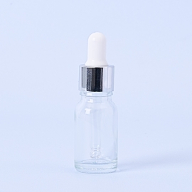 10ml Clear Dropper Bottle With Silver Pipette - Box of 10