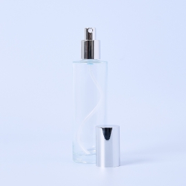 100ml Clear Bottle With Silver Pump & Lid - Box of 10
