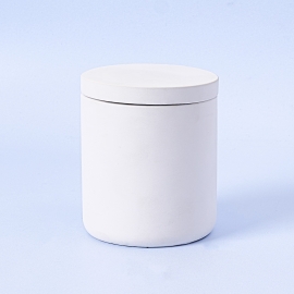 White Concrete Candle Jar With Lid - 200ml Available at The Soap Kitchen UK ™