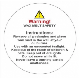 Wax Melt Warning Label