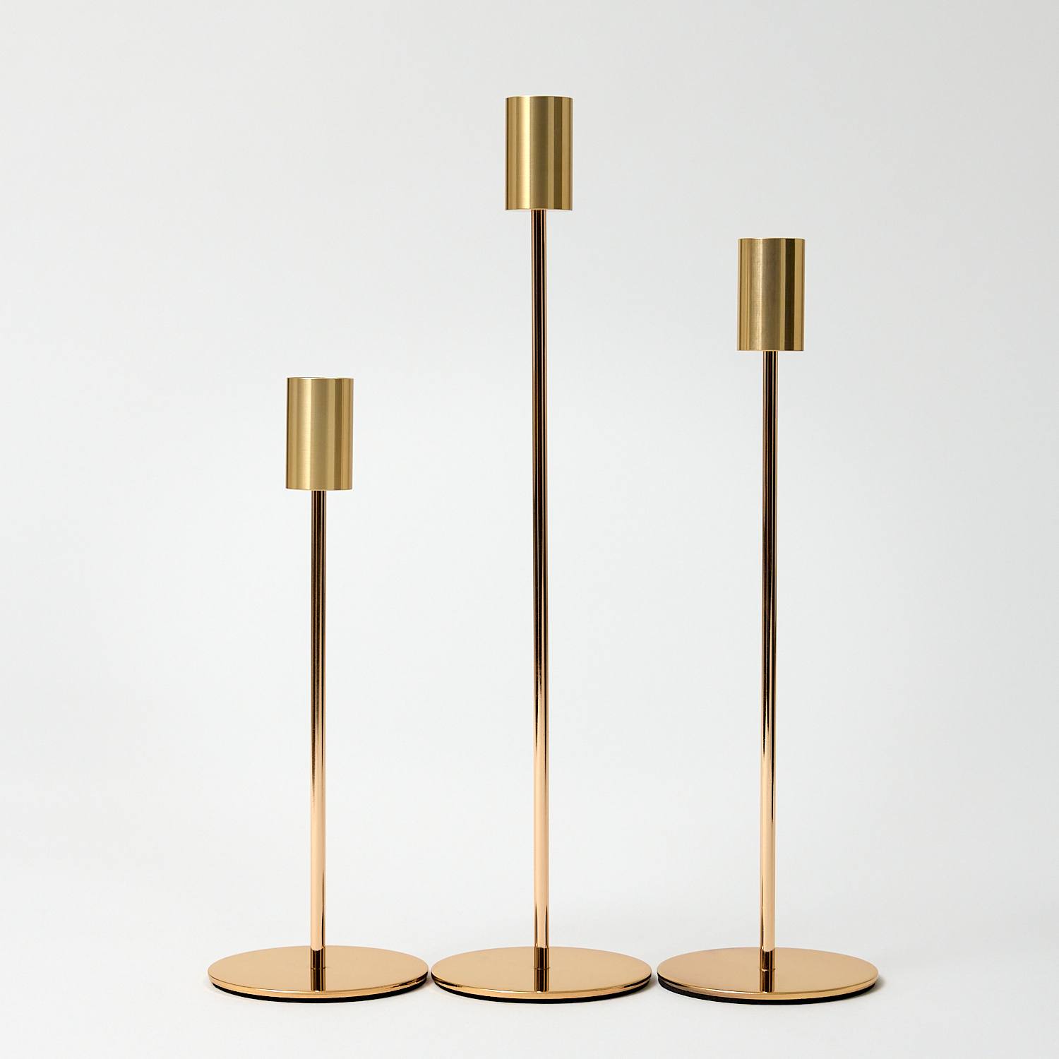 Gold Tall Candle Holders - Pack of 3 - The Soap Kitchen