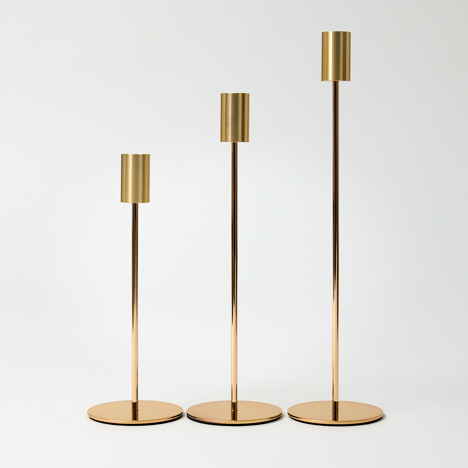 Gold Tall Candle Holders - Pack of 3 - The Soap Kitchen