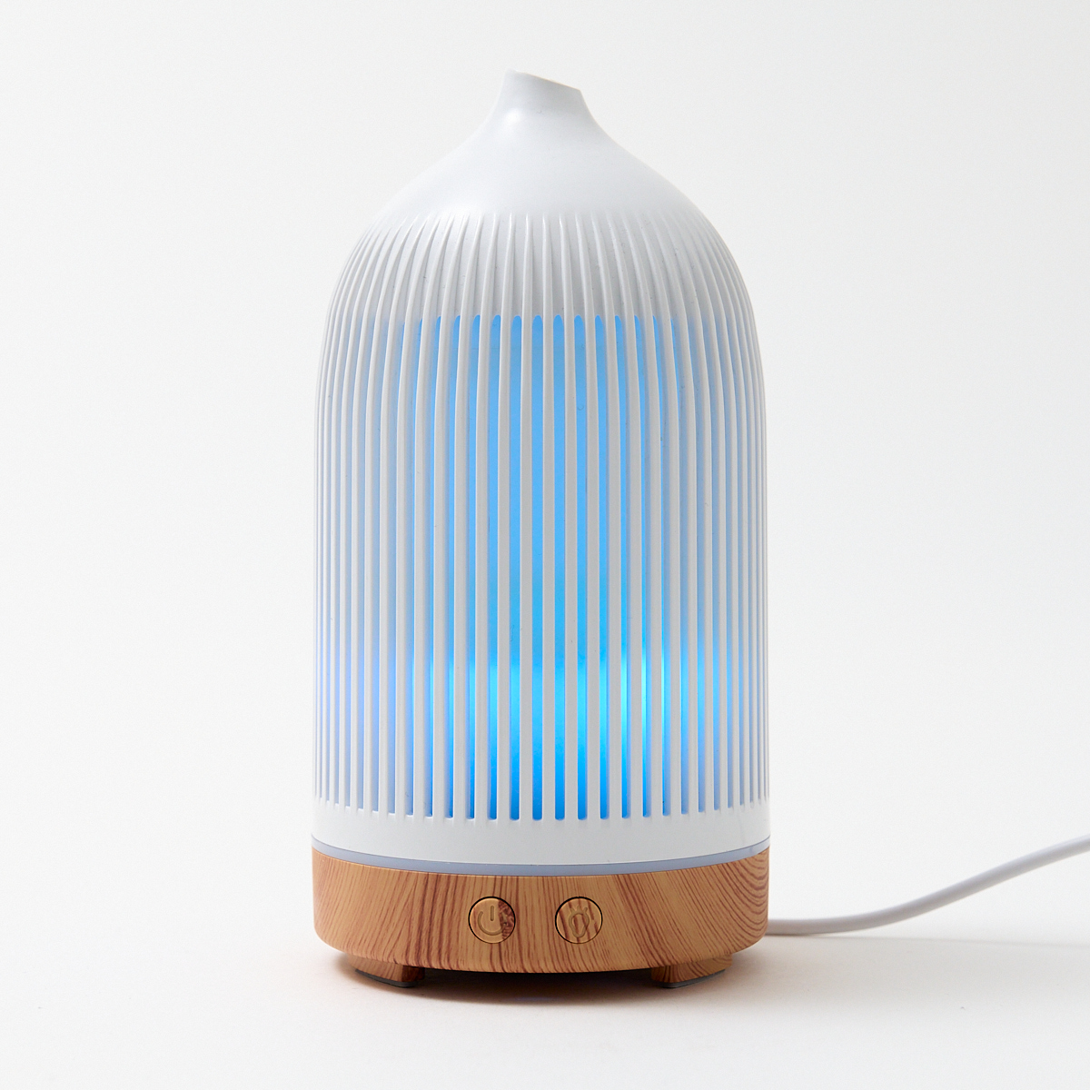 Electric Plastic White Wood Effect Ribbed Aroma Diffuser