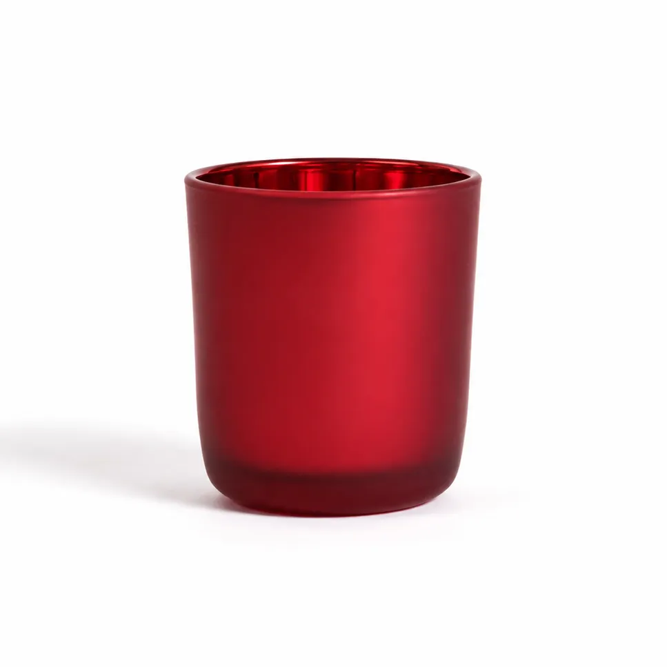 30cl Electro Red Frosted Curved Glasses – Box of 6